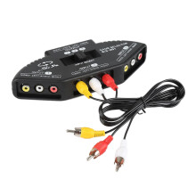 EpicDealz 3-Way Audio Video RCA Switch Signal Selector Splitter Box & 3' Composite AV Cable for Connecting 3 RCA Output Devices to TV