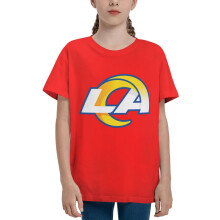 Rams Jungen- und Mädchen-Shirt mit Rundhalsausschnitt und kurzen Ärmeln für Teenager, ideal als Geschenk für Fußball- und Baseballfans.