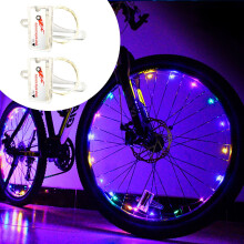 2-balenie pneumatík LED svetiel na kolesá bicykla Ultra jasné vodotesné svetlá na lúče bicykla