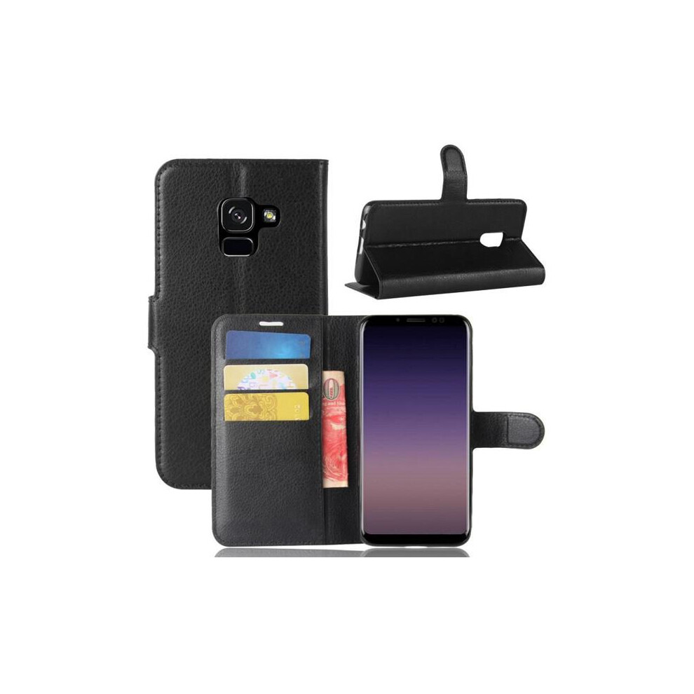 Wallet Case Compatible With Samsung Galaxy A8 (2018) - Black 9340258932816