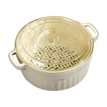 Lavoar din plastic cu două straturi, coș multifuncțional pentru fructe și legume cu capac, compatibil cu ustensile și gadgeturi de bucătărie