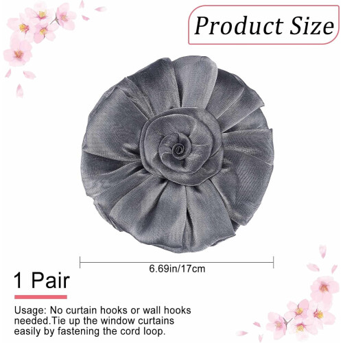 DIY2Pack Σκούρο γκρι δεσίματα κουρτινών, χειροποίητα στηρίγματα από υφασμάτινο 1