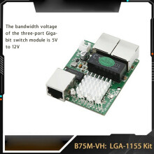 Módulo conmutador de red Gigabit RJ45 de grado industrial con tres puertos mínimos y 1000M, divisor de red alimentado de 5V a 12V.