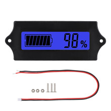 Miernik napięcia akumulatora - Delaman GY-6G, cyfrowy miernik napięcia akumulatora LCD z wyświetlaczem i alarmem świetlnym, 12-84 V, 3 kolory, 1