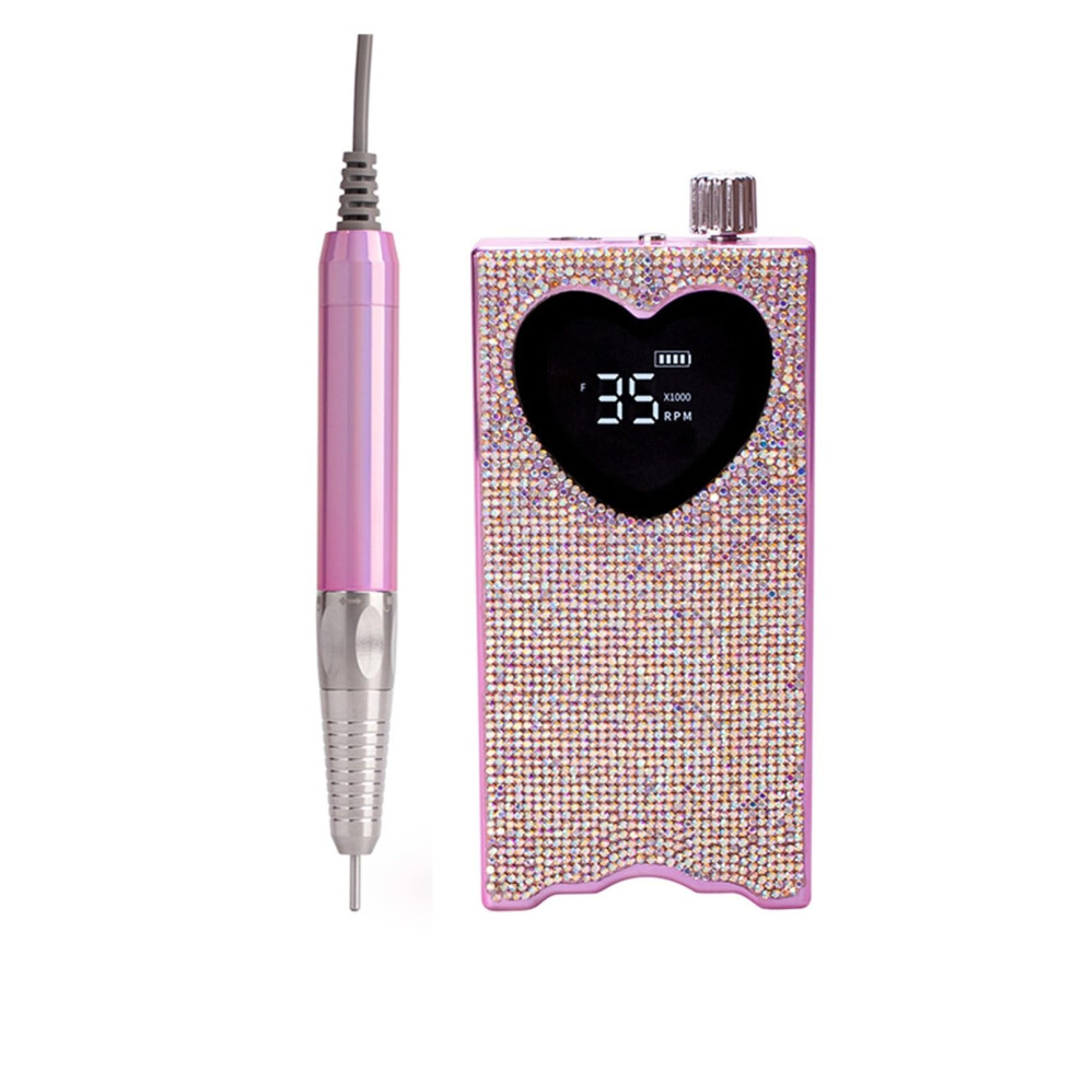 Blue Electric Nail Drill 35000Rpm Professional Rechargeable Low Noise For Acrylic And Gel Nails