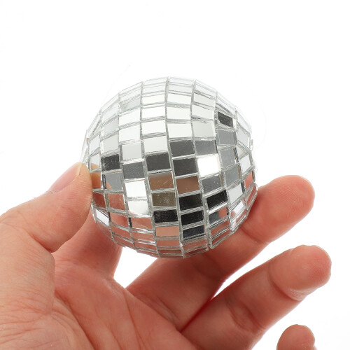 Silver Disco Ball with String for 70s Party 1