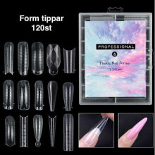 120pcs nail form for polygel - Acrylic nails - Nail tips Transparent No. - 8
