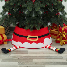 Jupe de sapin de Noël à sequins imprimés, décoration de base 3D, accessoires de décoration, compatible avec les ornements de Noël