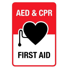 AED és CPR elsősegélynyújtó biztonsági tábla fém alumínium fali tábla mérete: 8x12 hüvelyk
