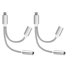 2 Stück Ladegerät-Adapter Headset Audio USB Splitter Spender Typ - Ladekonverter