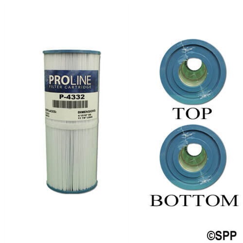 Φίλτρο Proline, Διάμετρος: 4-15/16", Μήκος: 11-7/8", Άνω: 2-1/8" Ανοιχτό, Κάτω: 2-1/8" Ανοιχτό, 32 τ.μ.
