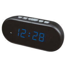 Rádiobudík LED digitálne nástenné hodiny Digitálne rádiobudík Plastový budík LED digitálne stolové hodiny modré