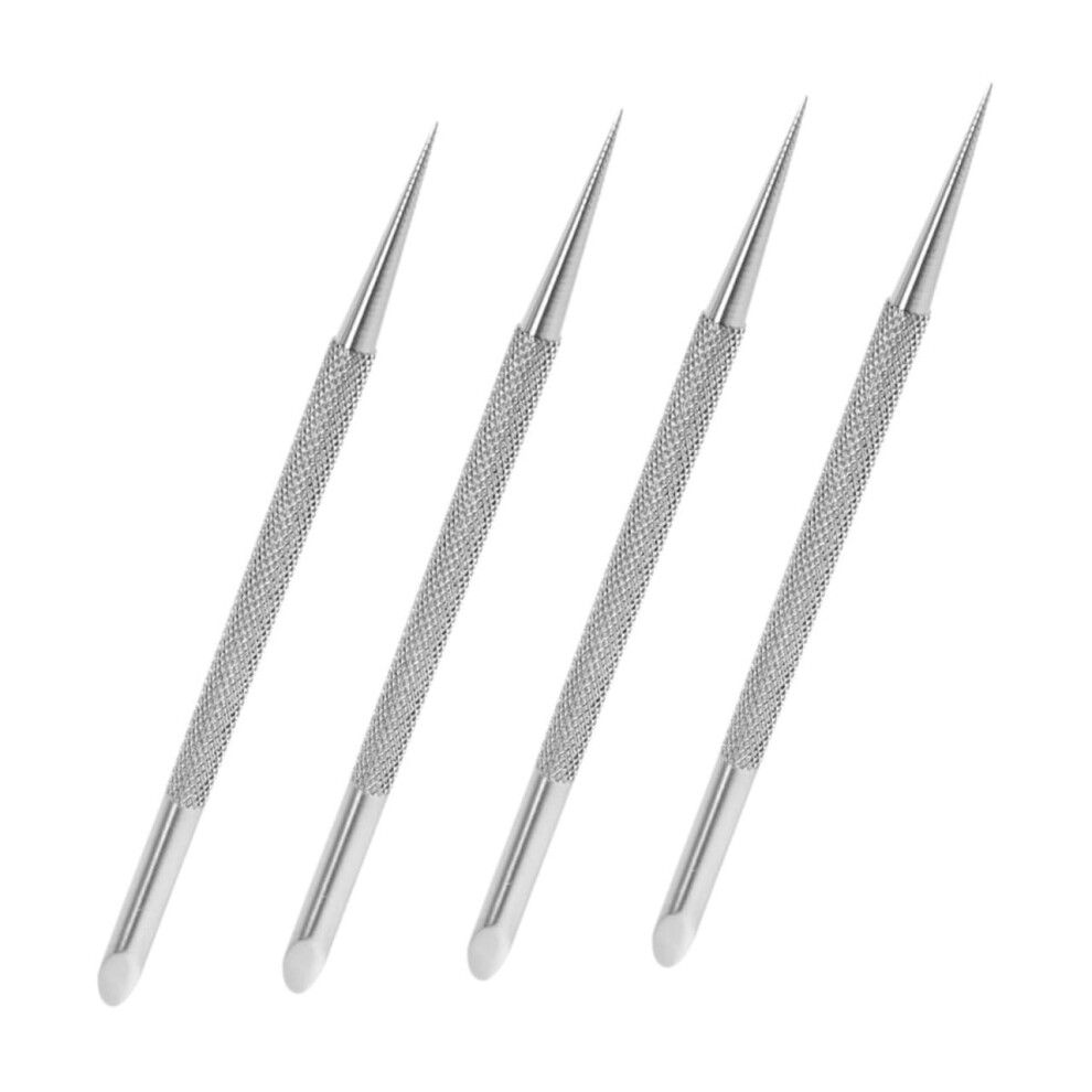 DoubleEnded Cuticle Pusher and Nail Art Tool Set, Stainless Steel Manicure Kit with NonSlip Grip