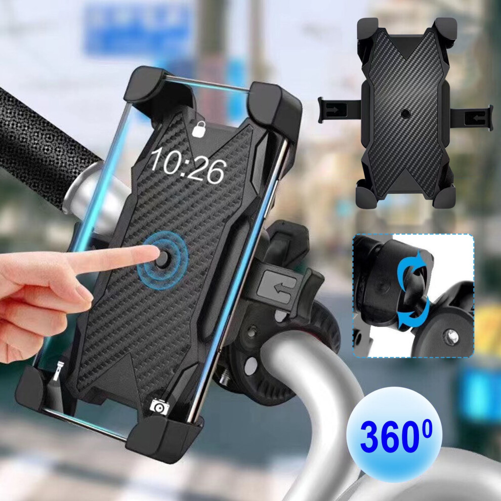 Eqwljwe 360 Rotation Adjustment Bicycle Mobile Phone Holder One-Key Lock Mobile Phone Holder Four-Way Adjustme Bicycle Accessories Holiday Clearance 9423501769688
