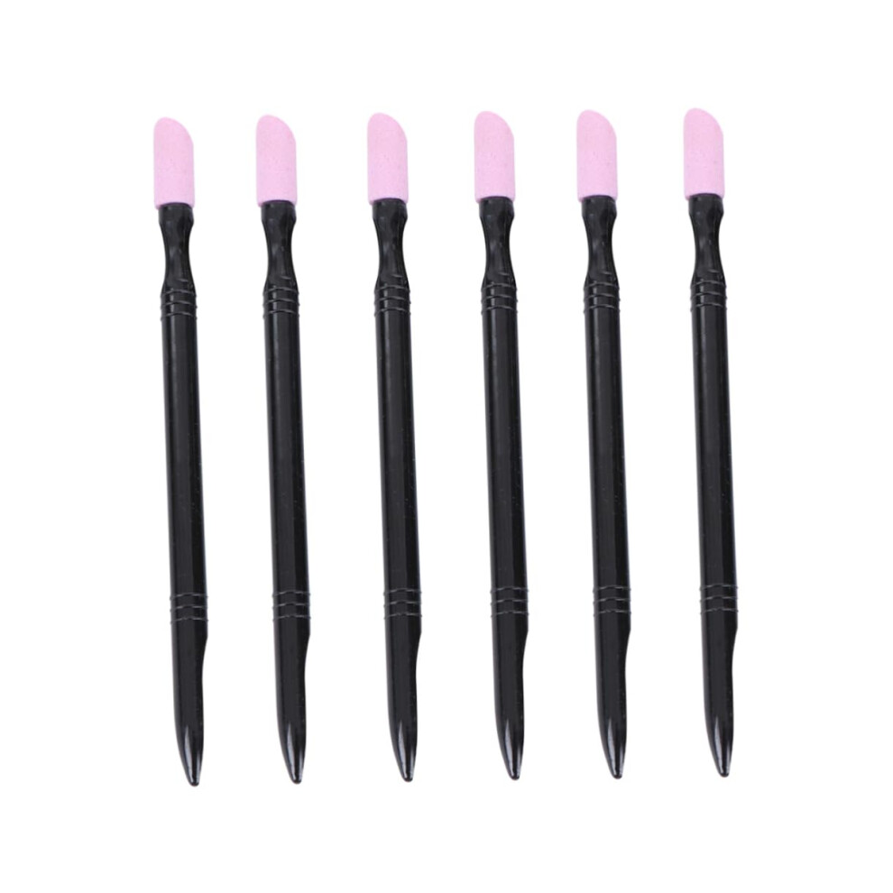 6pcs Nail File Buffer Set with Cuticle Pusher Pen Shape for Professional Manicure