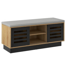 2v1 lavice a botník se 6 přihrádkami a 3 nastavitelnými policemi 99,5 x 34,5 x 46 cm přírodní