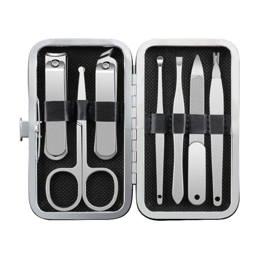 Stainless Steel Nail Clippers Set 7pcs with Ergonomic Grip, Precision Blades, Travel Manicure Kit