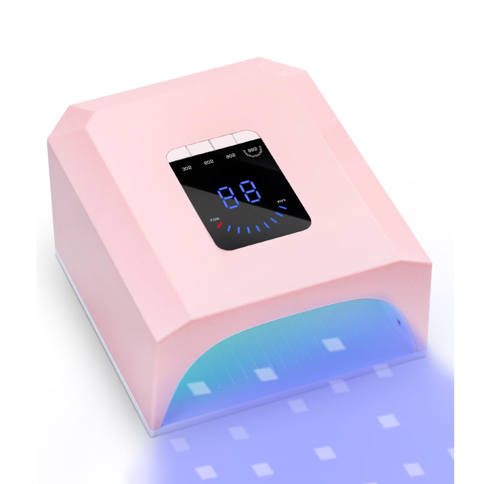 UV LED Nail Lamp 60W Cordless Rechargeable Gel Nail Dryer with Infrared Sensor and 4 Timers for Salon and Home