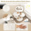 87cm solid wood scratching post multi-layer cat activity center 5