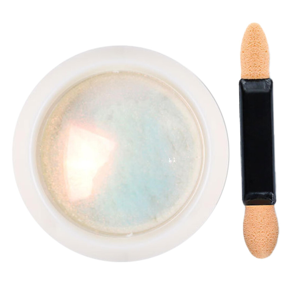 Chrome Nail Powder with Brush Iridescent Aurora Pearl Effect for Gel Nail Art Manicure
