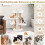 87cm solid wood scratching post multi-layer cat activity center 3
