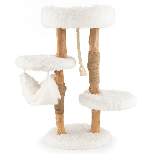 87cm solid wood scratching post multi-layer cat activity center 1
