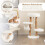 87cm solid wood scratching post multi-layer cat activity center 4