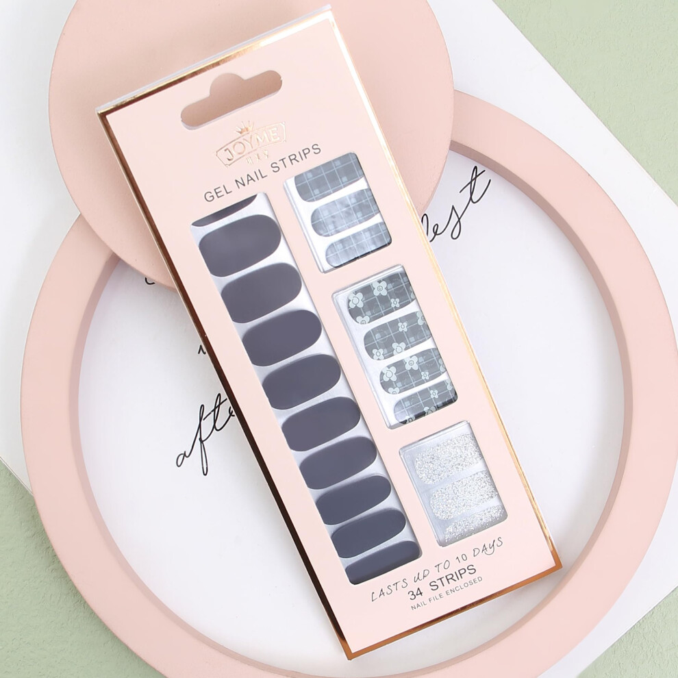 UV Gel Nail Strips with LongLasting Shine, ChipResistant Polish Stickers, 34 Wraps + File