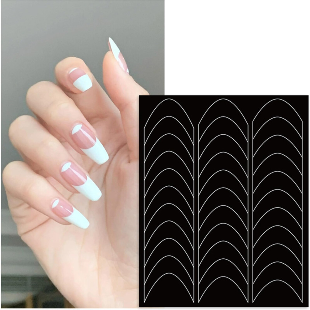 French Manicure Nail Stickers SelfAdhesive Tip Guides for DIY Nail Art with Multiple Styles
