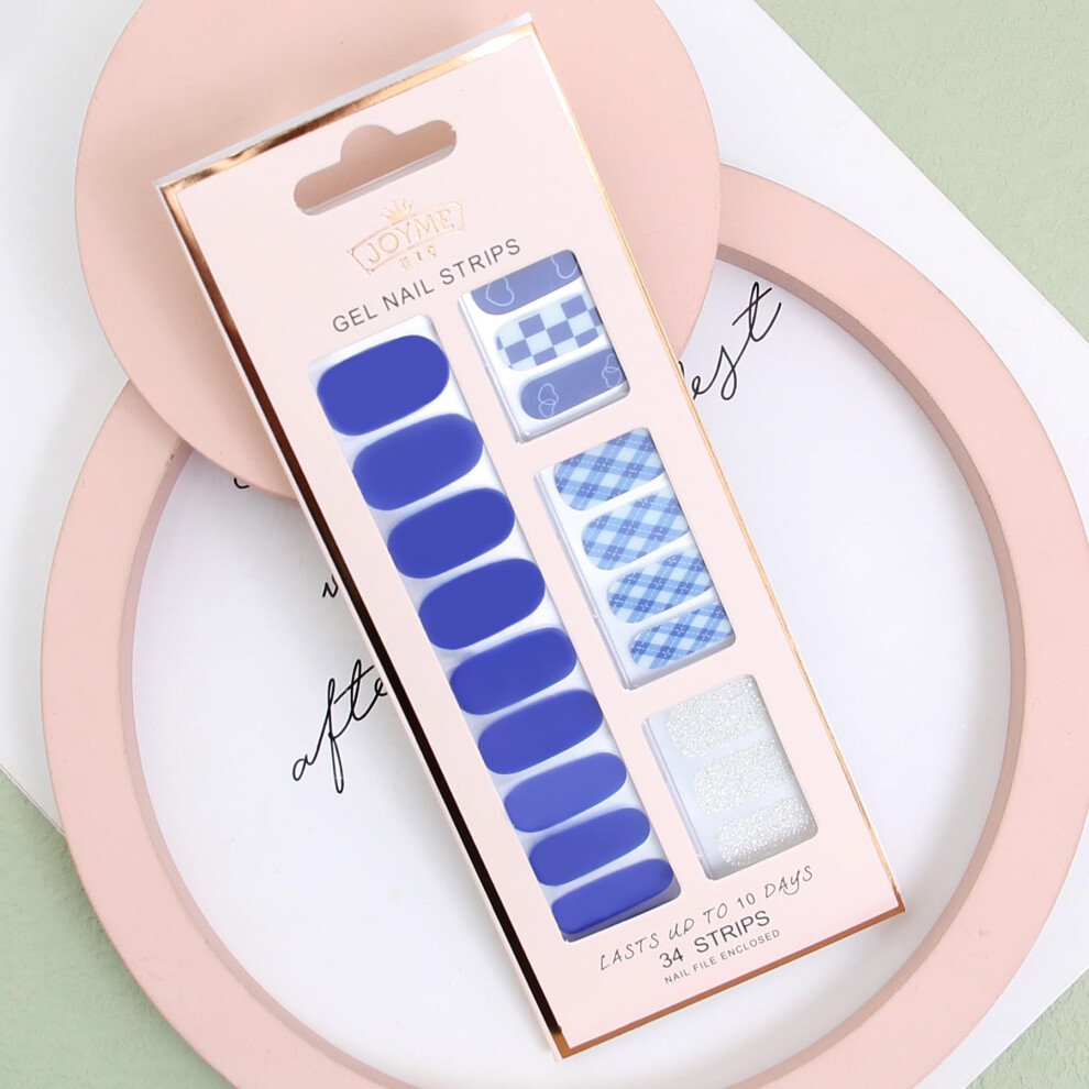 UV Gel Nail Strips, ChipResistant Nail Polish Stickers, Long Lasting Gloss, 34 Wraps + File