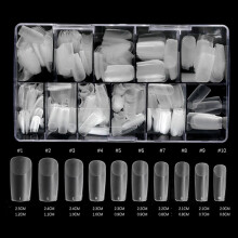 Coffin Fake Nails 500pcs Clear Acrylic Nail Tips Full/Half Cover for Extensions with Box