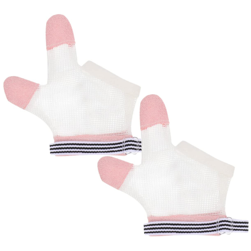 Thumb Sucking Stop Glove With Breathable Mesh For Toddler Finger Biting Prevention Unisex Kids Pink