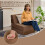 3 in 1 folding sofa bed with washable cover extra thick foam (15cm) brown 5