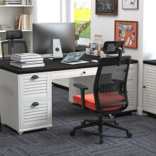 Sedia da ufficio ergonomica con schienale e supporto lombare e comodo poggiatesta 3D fino a 180 kg