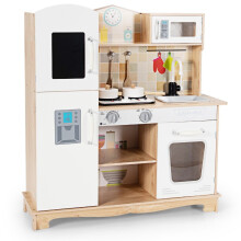Set da gioco da cucina per bambini cucina per bambini in legno 81 x 29 x 88,5 cm bianco + naturale