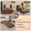 3 in 1 folding sofa bed with washable cover extra thick foam (15cm) brown 2