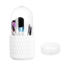 Porta pennelli per trucco girevole a 360 con coperchio, antipolvere e con rotazione fluida, compatibile con sistemi di archiviazione per cosmetici