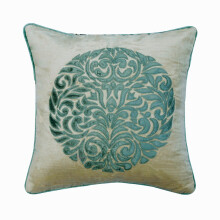 Fundas de almohada con cremallera, azul, 45 x 45 cm, funda de cojín decorativa de terciopelo con apliques para sofá, estampado floral - Compatible