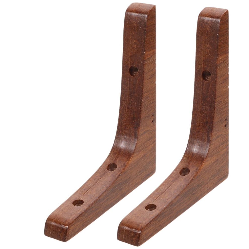 Wood Shelf Brackets Bookcase Shelves Floating Supports Tripod Stand Mounting Thicken Wooden 2 Pcs 9191629177035