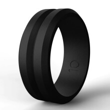 Alliance homme en silicone, bague de mariage temporaire en caoutchouc noir souple pour la salle de sport.