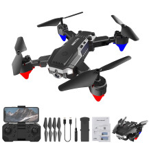 Drone pliable avec caméra 1080p, quadricoptère FPV WiFi pour débutants, contrôle gestuel, évitement d'obstacles, mode sans tête