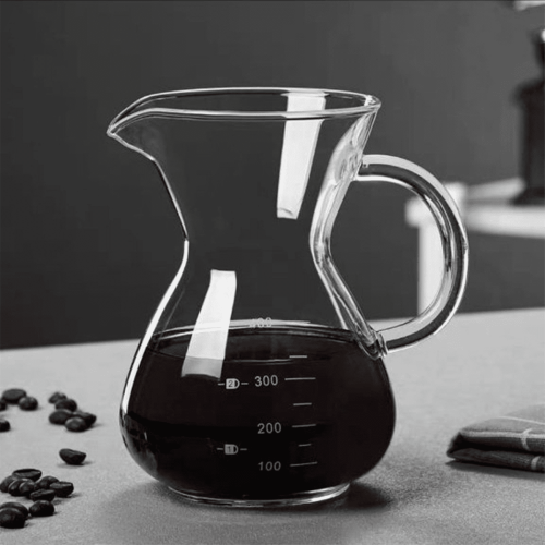 Glass Coffee Pot with Filter High Temperature Espresso Pots Graduated Scale Coffee Server 600ml 2