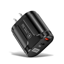 20 W:n USB-C-seinälaturi - PD3.0/QC3.0 -pikalatauslaite USB-A- ja USB-C-porteilla, yhteensopiva iPhonen, iPadin ja Androidin kanssa