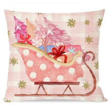 Fodere per cuscini con motivo Schiaccianoci e Albero di Natale 18x18", decorazioni natalizie rosa, compatibili con cuscini per esterni, per la casa e