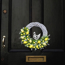 Quinlirra Ornamente suspendate de Paște de 25 cm - Coroană de iepuraș, coroană acrilică de iepuraș, decor interior și exterior, compatibil cu
