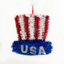 Zeceouar Rode, Witte en Blauwe Vijfpuntige Sterrenslinger - Hangende Decoratie voor Muren en Deuren, Geschikt voor de Viering van de Amerikaanse