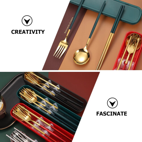 3 σετ φορητών επιτραπέζιων σκευών κουτάλι chopstick πιρούνι επιτραπέζια σκεύη πικνίκ 2