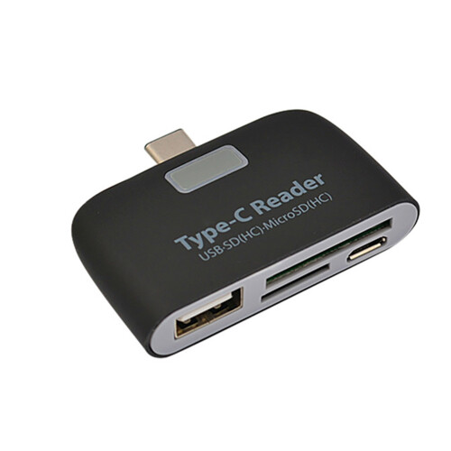SUSUchens Universal Type C σε USB3 0OTG Hub Adapter Αναγνώστης καρτών μνήμης SD/TF Μαύρο 1