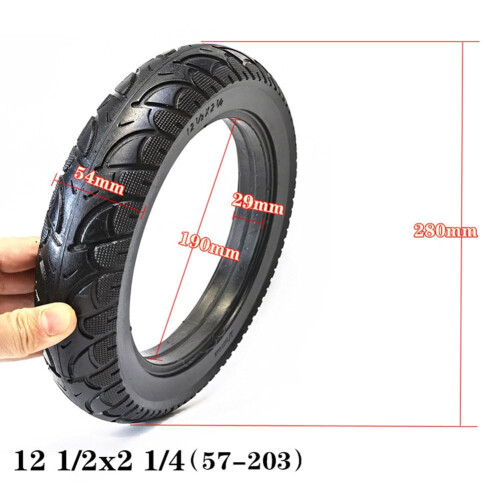Pneu sólido 12 1/2 x 2 1/4 (57-203) de 12 polegadas para scooter elétrica e bicicleta elétrica. 2