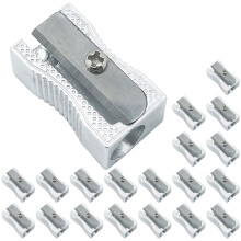 Apontador de lápis manual de metal, pacote com 24 unidades.